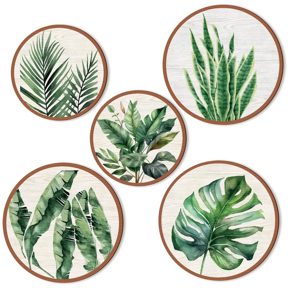 5 Pcs Wall Art Decor Wooden Living Room Wall Decor Bohemian Hanging Farmhouse😹